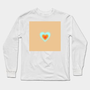 orange and blue heart aura print Long Sleeve T-Shirt